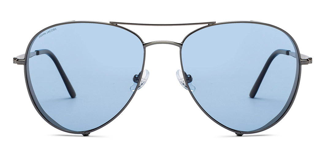 Gunmetal Aviator Full Rim Unisex Sunglasses by John Jacobs-208084