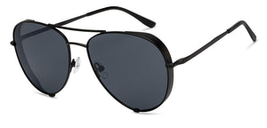Black Aviator Full Rim Unisex Sunglasses by John Jacobs-211676