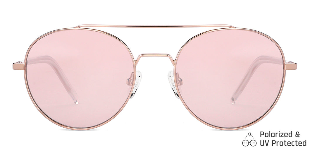 Gold Round Full Rim Women Sunglasses by John Jacobs-147668