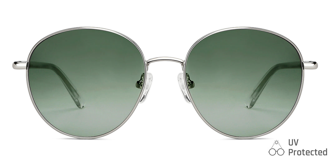 Silver Round Full Rim Unisex Sunglasses by John Jacobs-147666