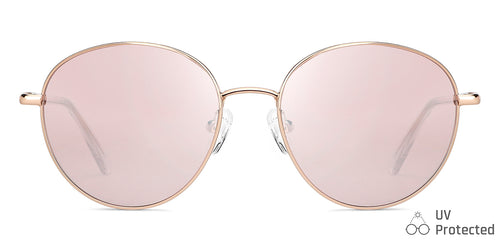 Rose Gold Round Full Rim Women Sunglasses by John Jacobs-147667
