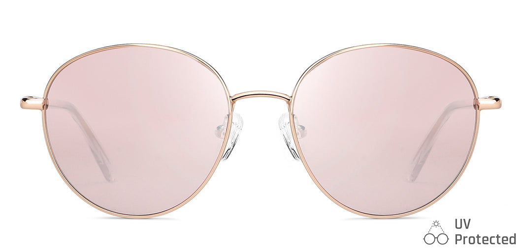 Rose Gold Round Full Rim Women Sunglasses by John Jacobs-147667