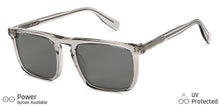 Load image into Gallery viewer, Grey Rectangle Full Rim Unisex Sunglasses by John Jacobs-138242
