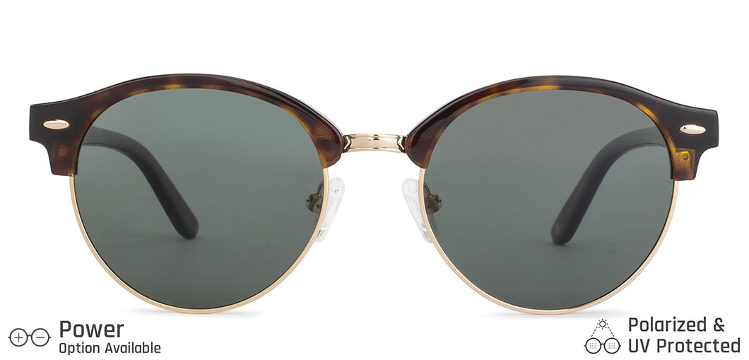 Brown Clubmaster Full Rim Unisex Sunglasses by John Jacobs-138265