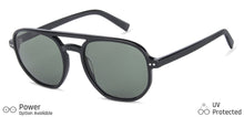 Load image into Gallery viewer, Black Aviator Full Rim Unisex Sunglasses by John Jacobs-140629