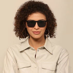 Blue Rectangle Full Rim Unisex Sunglasses by John Jacobs-140635