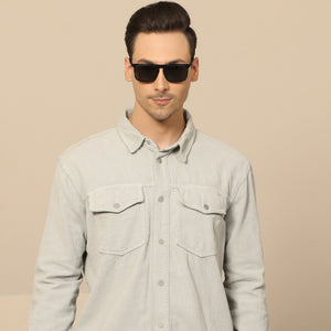 Blue Rectangle Full Rim Unisex Sunglasses by John Jacobs-140635
