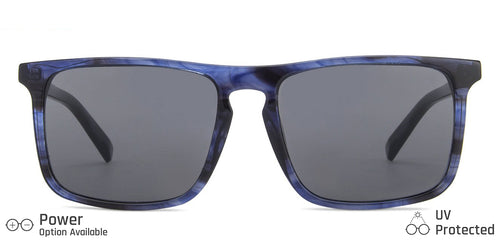 Blue Rectangle Full Rim Unisex Sunglasses by John Jacobs-140635