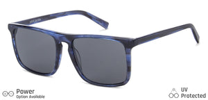 Blue Rectangle Full Rim Unisex Sunglasses by John Jacobs-140635