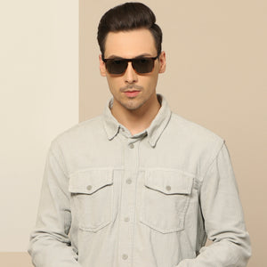 Brown Rectangle Full Rim Unisex Sunglasses by John Jacobs-140636