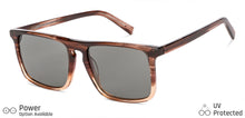 Load image into Gallery viewer, Brown Rectangle Full Rim Unisex Sunglasses by John Jacobs-140636