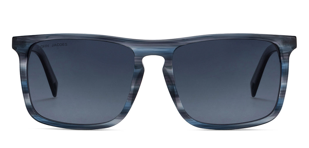 Grey Rectangle Full Rim Unisex Sunglasses by John Jacobs-208312