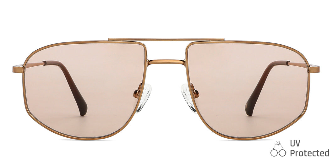 Gold Aviator Full Rim Unisex Sunglasses by John Jacobs-147907