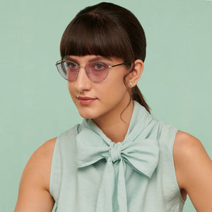 Silver Cat Eye Full Rim Women Sunglasses by John Jacobs-147246