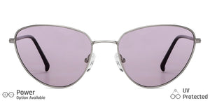 Silver Cat Eye Full Rim Women Sunglasses by John Jacobs-147246