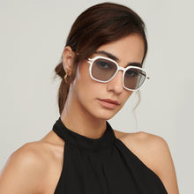 Load image into Gallery viewer, White Square Full Rim Women Sunglasses by John Jacobs-147593