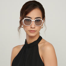 Load image into Gallery viewer, White Square Full Rim Women Sunglasses by John Jacobs-147593