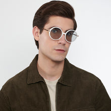 Load image into Gallery viewer, White Round Full Rim Unisex Sunglasses by John Jacobs-147600