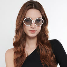 Load image into Gallery viewer, White Round Full Rim Unisex Sunglasses by John Jacobs-147600