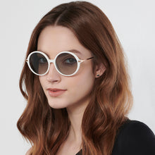 Load image into Gallery viewer, White Round Full Rim Unisex Sunglasses by John Jacobs-147600