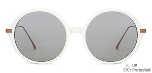 White Round Full Rim Unisex Sunglasses by John Jacobs-147600