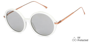 White Round Full Rim Unisex Sunglasses by John Jacobs-147600