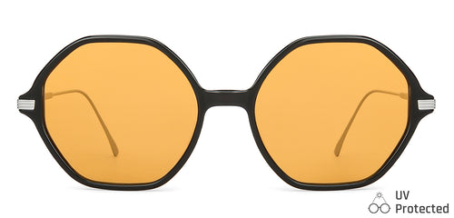 Black Hexagonal Full Rim Unisex Sunglasses by John Jacobs-147602