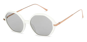 White Hexagonal Full Rim Unisex Sunglasses by John Jacobs-147604