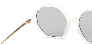 White Hexagonal Full Rim Unisex Sunglasses by John Jacobs-147604