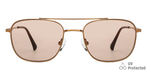 Gold Rectangle Full Rim Unisex Sunglasses by John Jacobs-147917