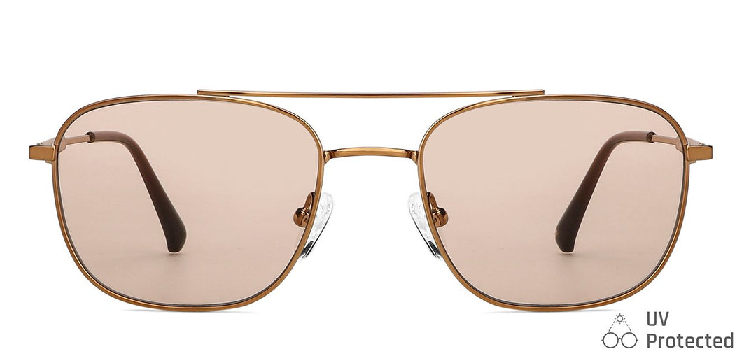 Gold Rectangle Full Rim Unisex Sunglasses by John Jacobs-147917