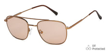 Load image into Gallery viewer, Gold Rectangle Full Rim Unisex Sunglasses by John Jacobs-147917