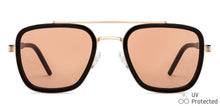Load image into Gallery viewer, Gold Rectangle Full Rim Unisex Sunglasses by John Jacobs-148213