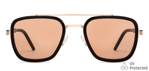 Gold Rectangle Full Rim Unisex Sunglasses by John Jacobs-148213