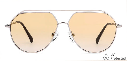 Silver Aviator Full Rim Unisex Sunglasses by John Jacobs-148216
