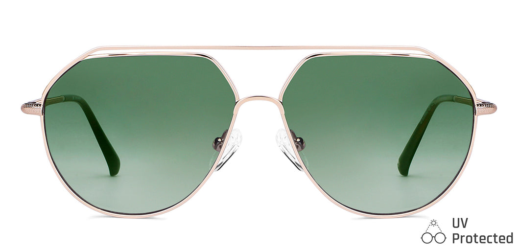 Gold Aviator Full Rim Unisex Sunglasses by John Jacobs-148217