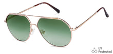Load image into Gallery viewer, Gold Aviator Full Rim Unisex Sunglasses by John Jacobs-148217