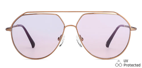 Gold Aviator Full Rim Unisex Sunglasses by John Jacobs-148218
