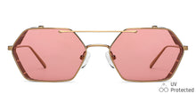 Load image into Gallery viewer, Gold Hexagonal Full Rim Unisex Sunglasses by John Jacobs-148224