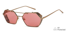 Load image into Gallery viewer, Gold Hexagonal Full Rim Unisex Sunglasses by John Jacobs-148224