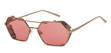 Load image into Gallery viewer, Gold Hexagonal Full Rim Unisex Sunglasses by John Jacobs-148224