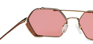 Gold Hexagonal Full Rim Unisex Sunglasses by John Jacobs-148224