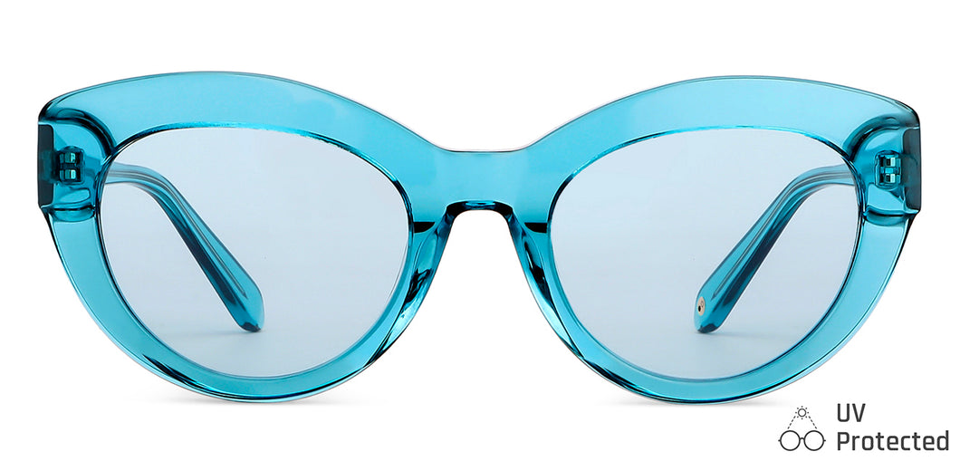 Sky Blue Cat Eye Full Rim Women Sunglasses by John Jacobs-148235