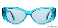 Load image into Gallery viewer, Blue Cat Eye Full Rim Women Sunglasses by John Jacobs-148239