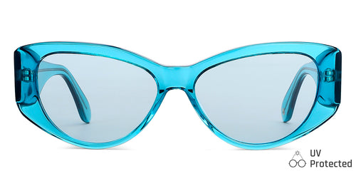 Blue Cat Eye Full Rim Women Sunglasses by John Jacobs-148239
