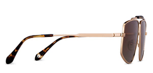Gold Rectangle Full Rim Unisex Sunglasses by John Jacobs-150105