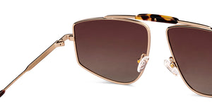 Gold Rectangle Full Rim Unisex Sunglasses by John Jacobs-150105