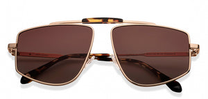 Gold Rectangle Full Rim Unisex Sunglasses by John Jacobs-150105
