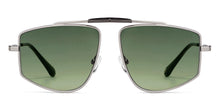 Load image into Gallery viewer, Silver Rectangle Full Rim Unisex Sunglasses by John Jacobs-150106