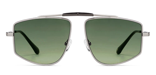 Silver Rectangle Full Rim Unisex Sunglasses by John Jacobs-150106
